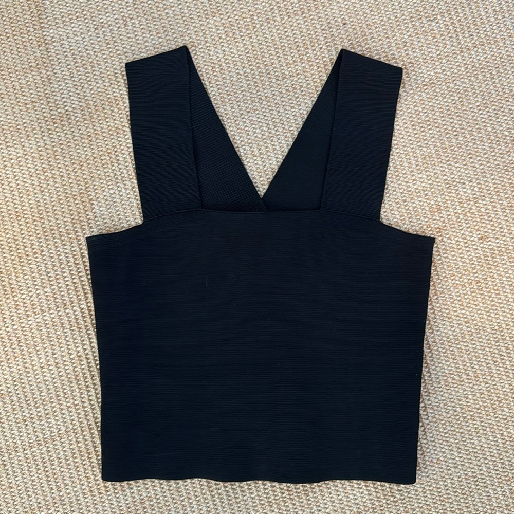 Black ALC crop top with square neck